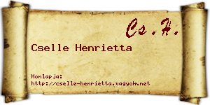 Cselle Henrietta névjegykártya