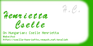 henrietta cselle business card